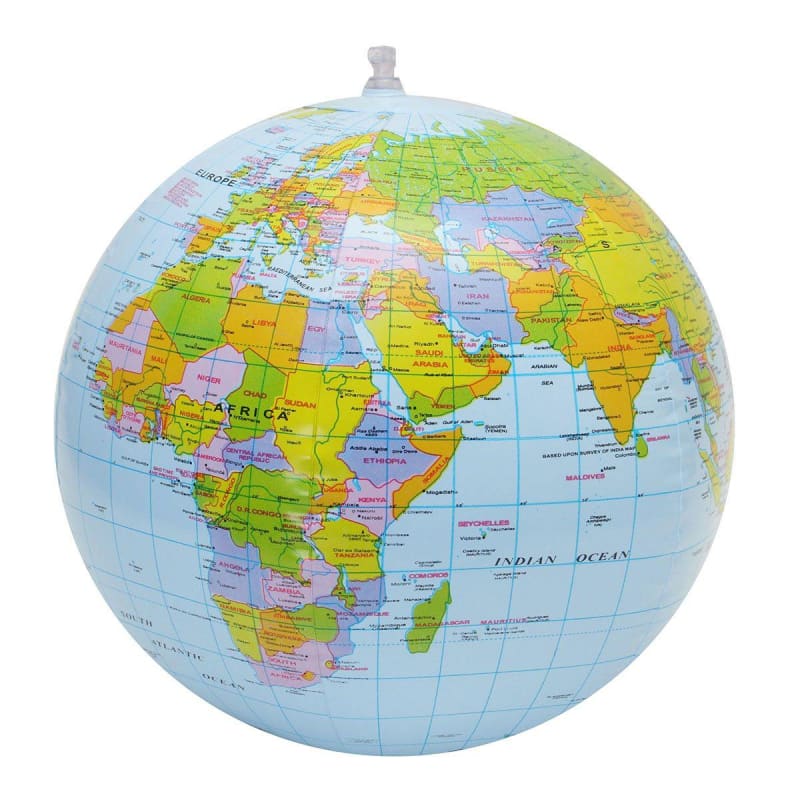 Ballon gonflable globe terrestre géant imprimé