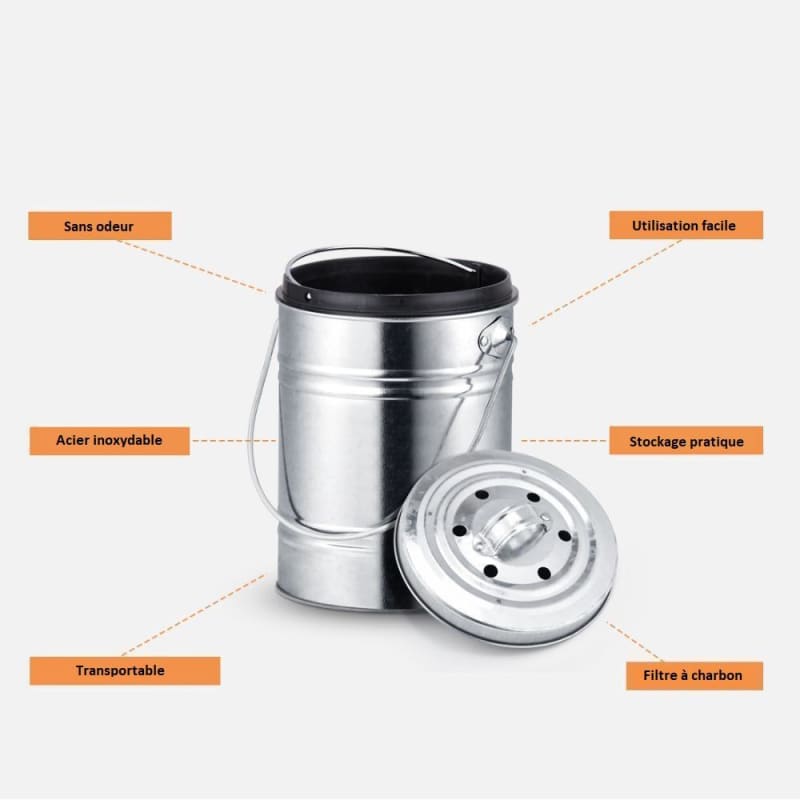 Perfnique Lot de 12 filtres à charbon de rechange pour seau à compost de  cuisine, filtres à charbon actif plus durables pour seau de cuisine