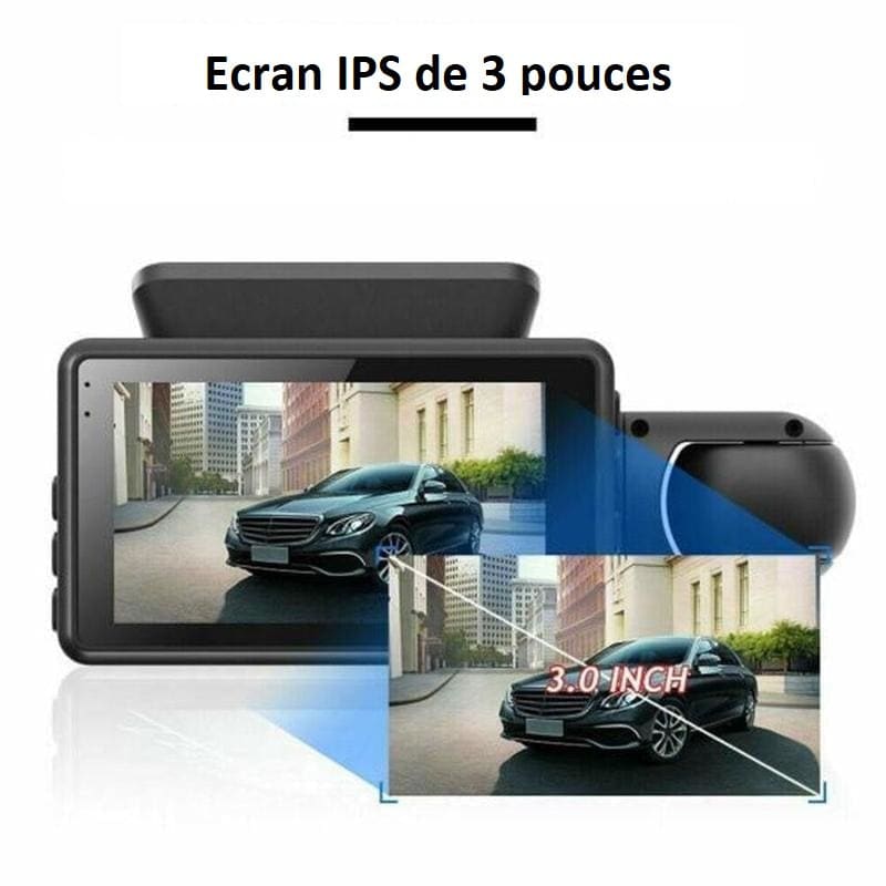 Dash Cam avant et arrière, Wifi intégré 1080p Caméra double tableau de bord  pour voitures, 3,2 pouces écran Dashcam, enregistreur de caméra grand angle  170, vision nocturne, parking Mon