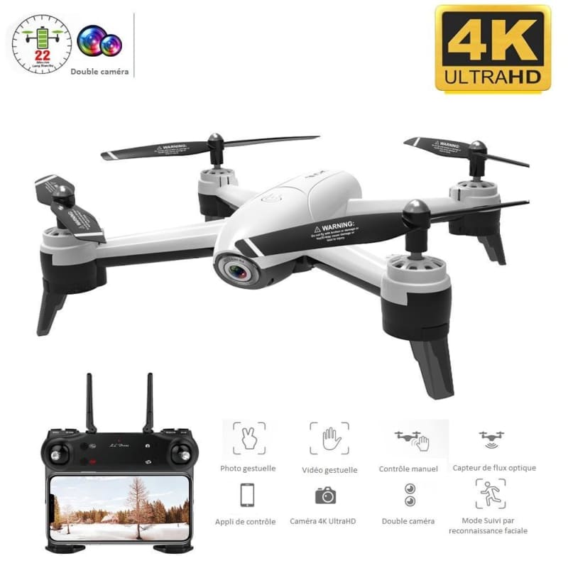 Drone FPV WiFi avec caméra HD 1080p grand angle vidéo en direct RC  quadrirotor avec capteur de gravité de maintien de l'altitude, fonction  RTF, une touche de décollage/atterrissage compatible avec casque VR