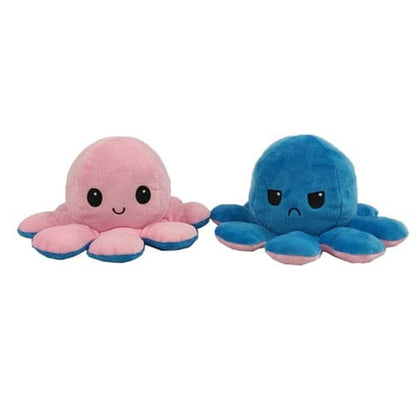 Peluche Réversible Poulpe Couleur / Humeur Rose / Bleu Roi